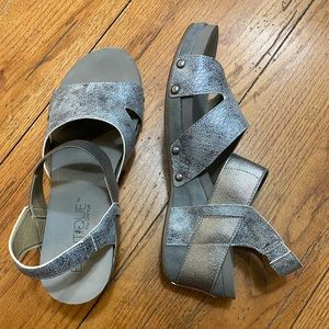 Corky’s Silver/Pewter Wedge Sandals